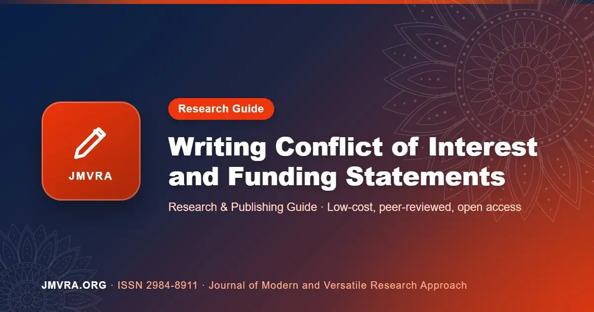 Writing Conflict of Interest and Funding Statements — JMVRA guide banner