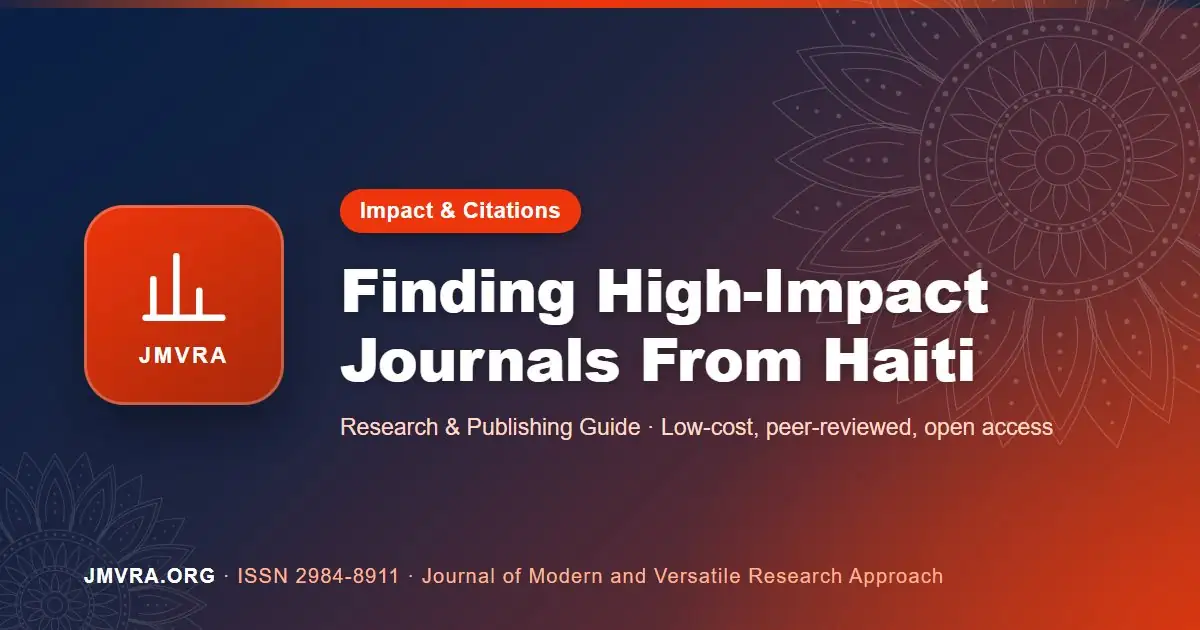 High Impact Factor Journals in Haiti: How to Find and Choose Them — JMVRA guide banner