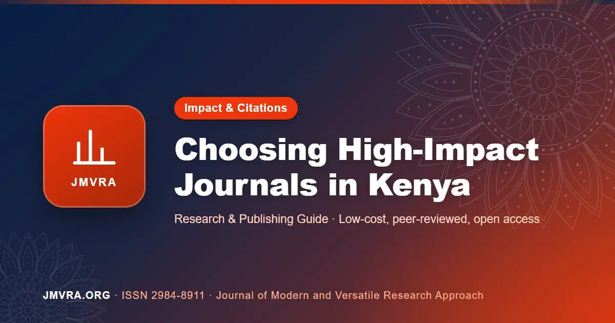 High Impact Factor Journals in Kenya: How to Find and Choose Them — JMVRA guide banner