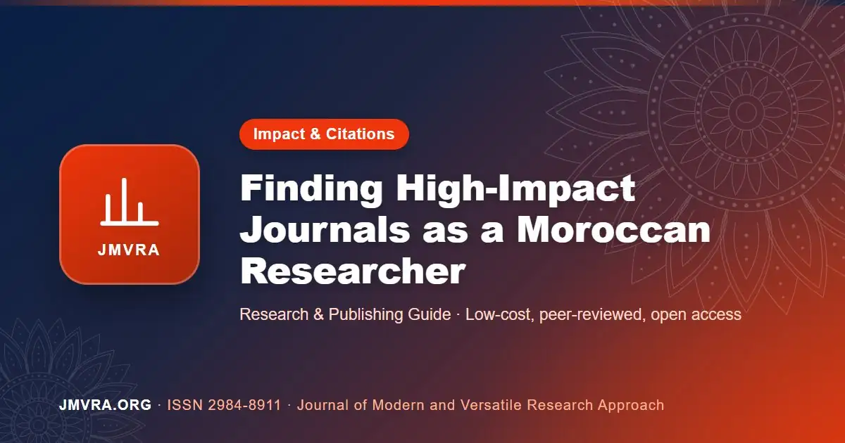 High Impact Factor Journals in Morocco: How to Find and Choose Them — JMVRA guide banner