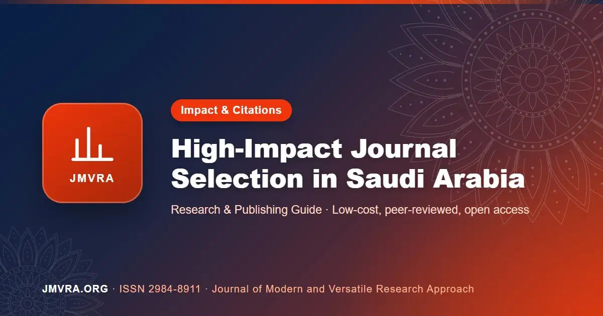 High Impact Factor Journals in Saudi Arabia: How to Find and Choose Them — JMVRA guide banner