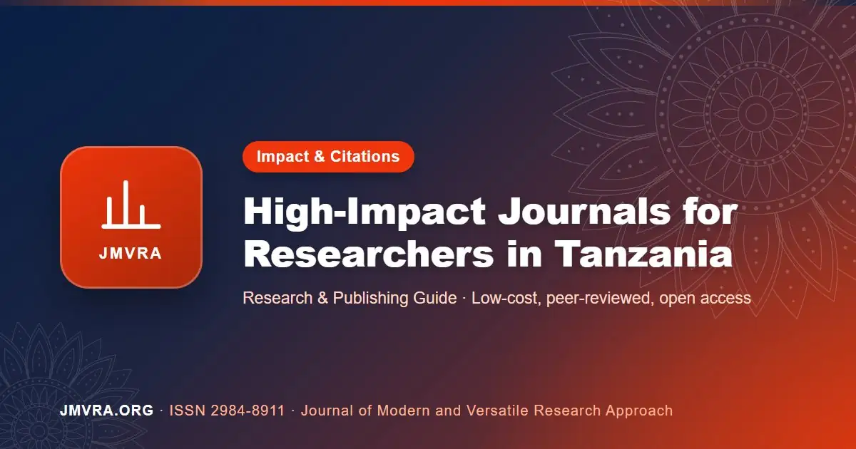 High Impact Factor Journals in Tanzania: How to Find and Choose Them — JMVRA guide banner