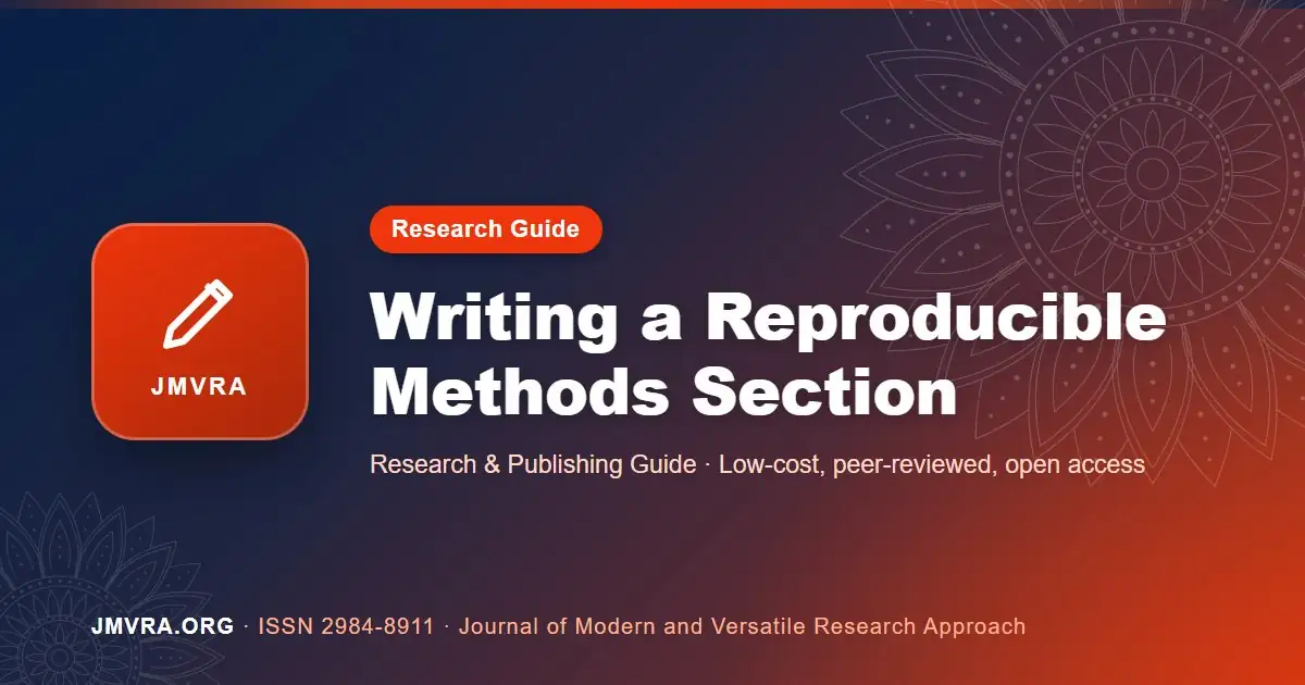 How to Write the Methods Section of a Research Paper — JMVRA guide banner