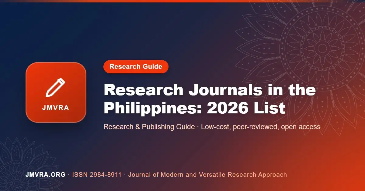 List of Research Journals in the Philippines: A Complete Guide for Researchers — JMVRA guide banner