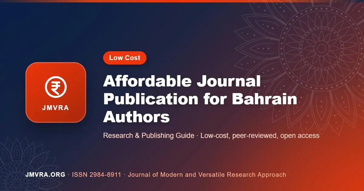 Low-Cost Journal Publication in Bahrain: An Affordable Publishing Guide — JMVRA guide banner
