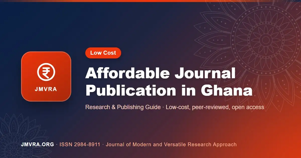 Low-Cost Journal Publication in Ghana: An Affordable Publishing Guide — JMVRA guide banner