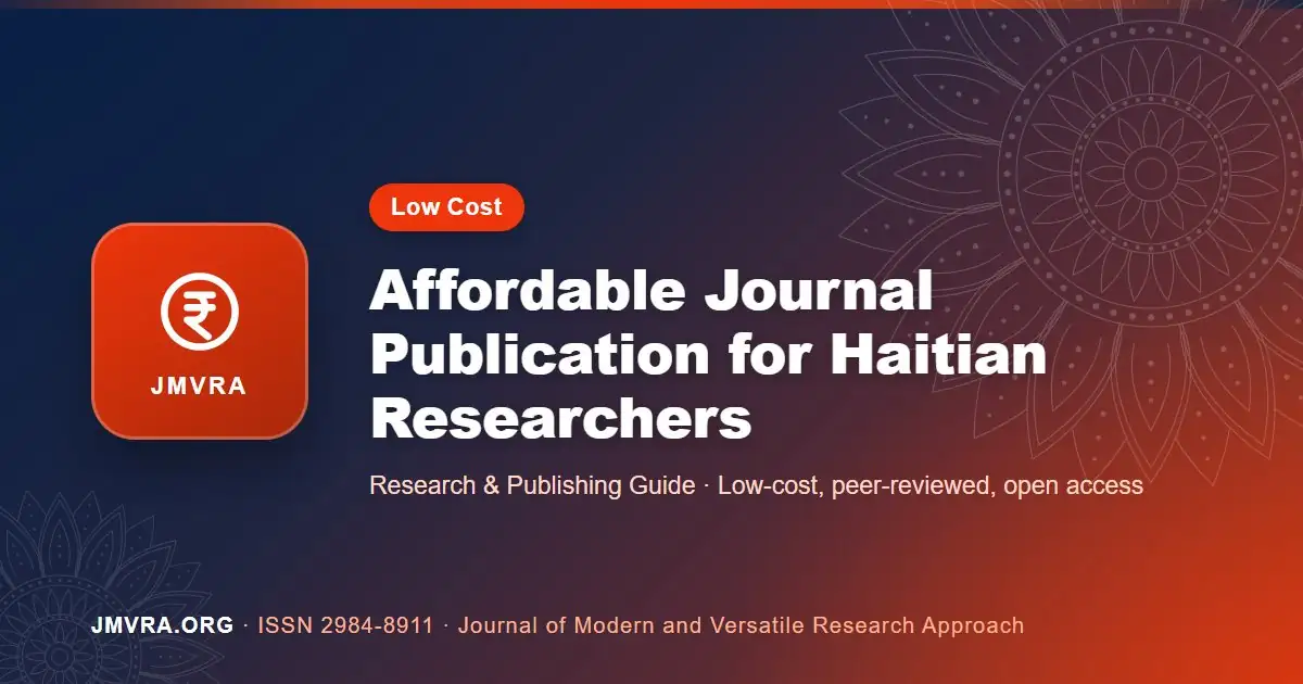 Low-Cost Journal Publication in Haiti: An Affordable Publishing Guide — JMVRA guide banner
