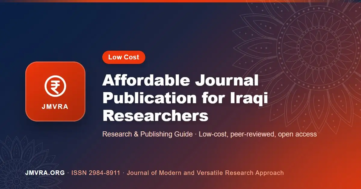 Low-Cost Journal Publication in Iraq: An Affordable Publishing Guide — JMVRA guide banner