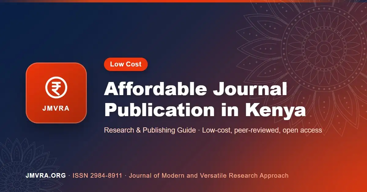 Low-Cost Journal Publication in Kenya: An Affordable Publishing Guide — JMVRA guide banner