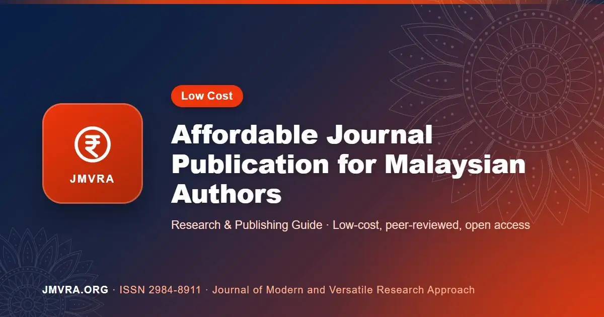 Low-Cost Journal Publication in Malaysia: An Affordable Publishing Guide — JMVRA guide banner