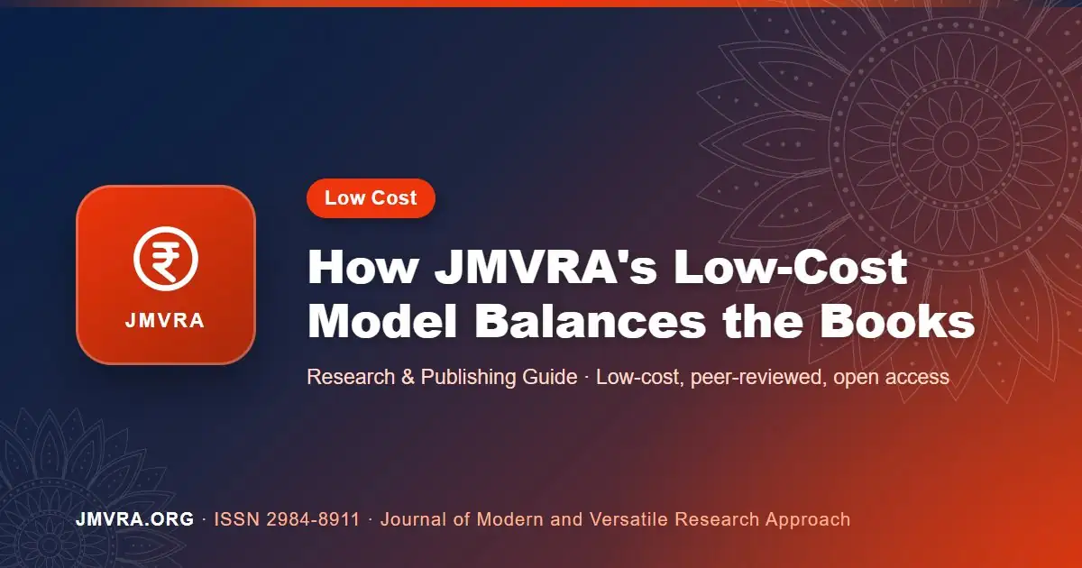 Low-cost journal publication model: how JMVRA balances revenue and expenses — JMVRA guide banner