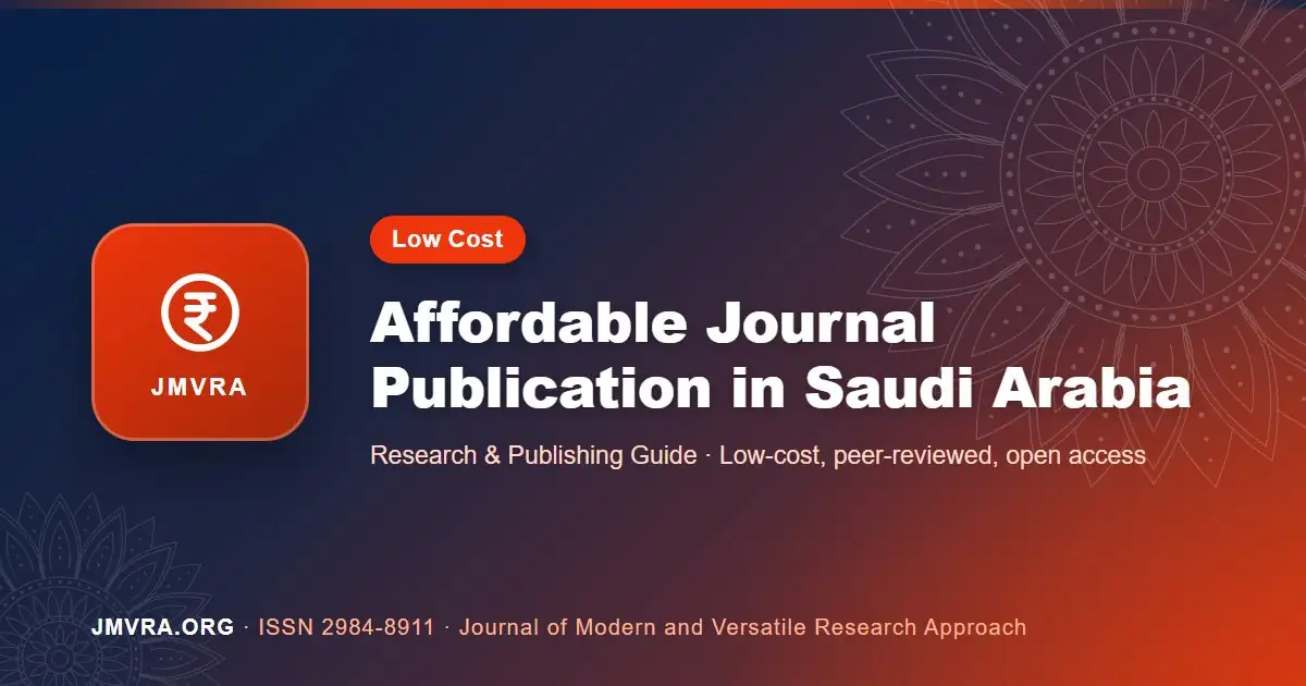 Low-Cost Journal Publication in Saudi Arabia: An Affordable Publishing Guide — JMVRA guide banner