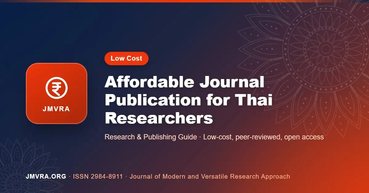 Low-Cost Journal Publication in Thailand: An Affordable Publishing Guide — JMVRA guide banner