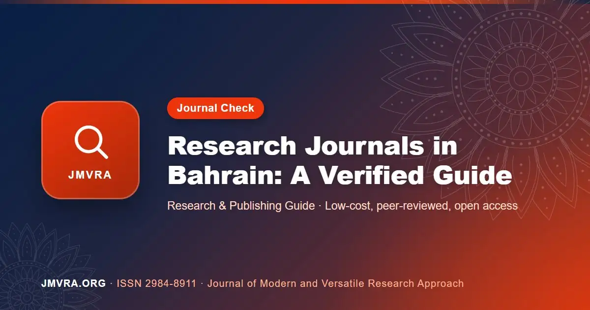 List of Research Journals in Bahrain: A Verified Guide for Researchers — JMVRA guide banner