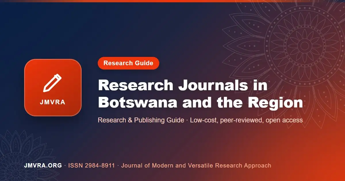 Research Journals in Botswana: Local, Regional and International Options — JMVRA guide banner