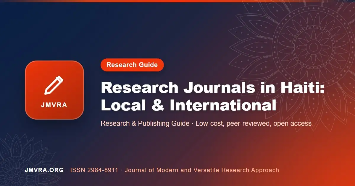 Research Journals in Haiti: Local, Regional and International Options — JMVRA guide banner