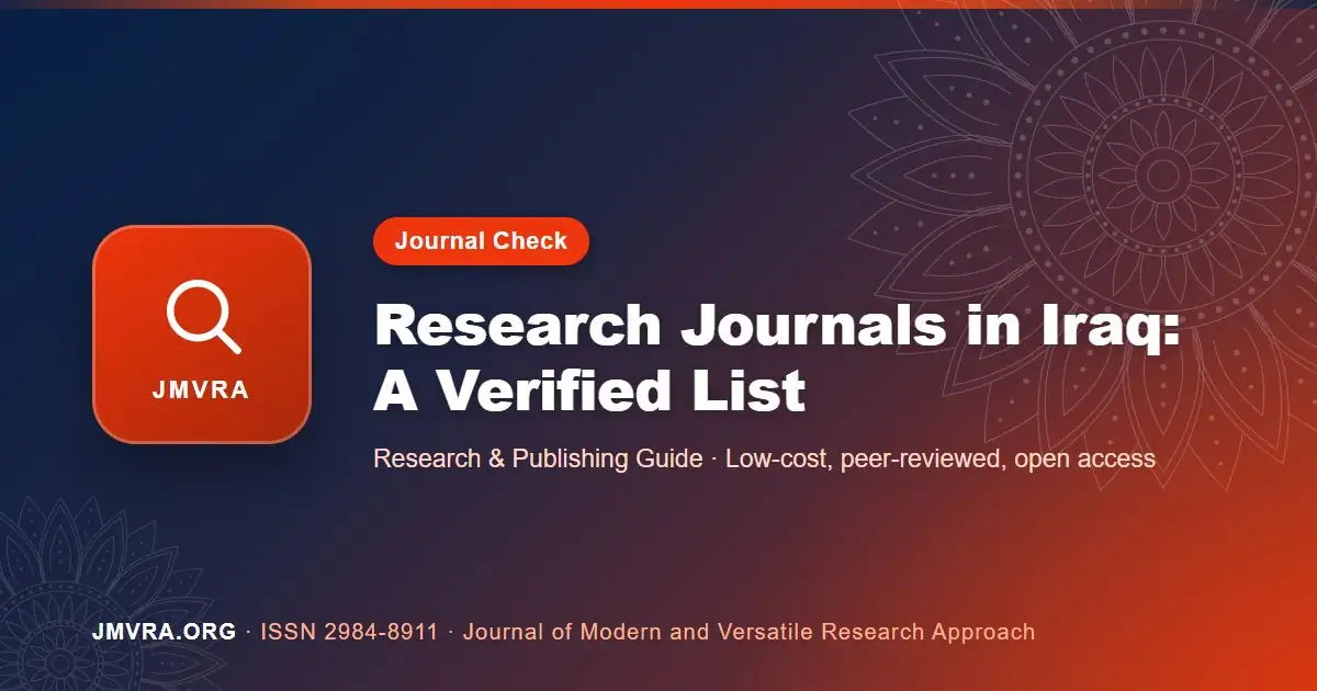 List of Research Journals in Iraq: A Verified Guide for Researchers — JMVRA guide banner