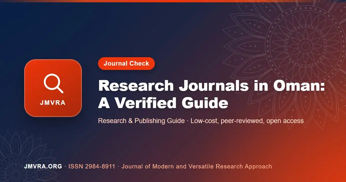 List of Research Journals in Oman: A Verified Guide for Researchers — JMVRA guide banner