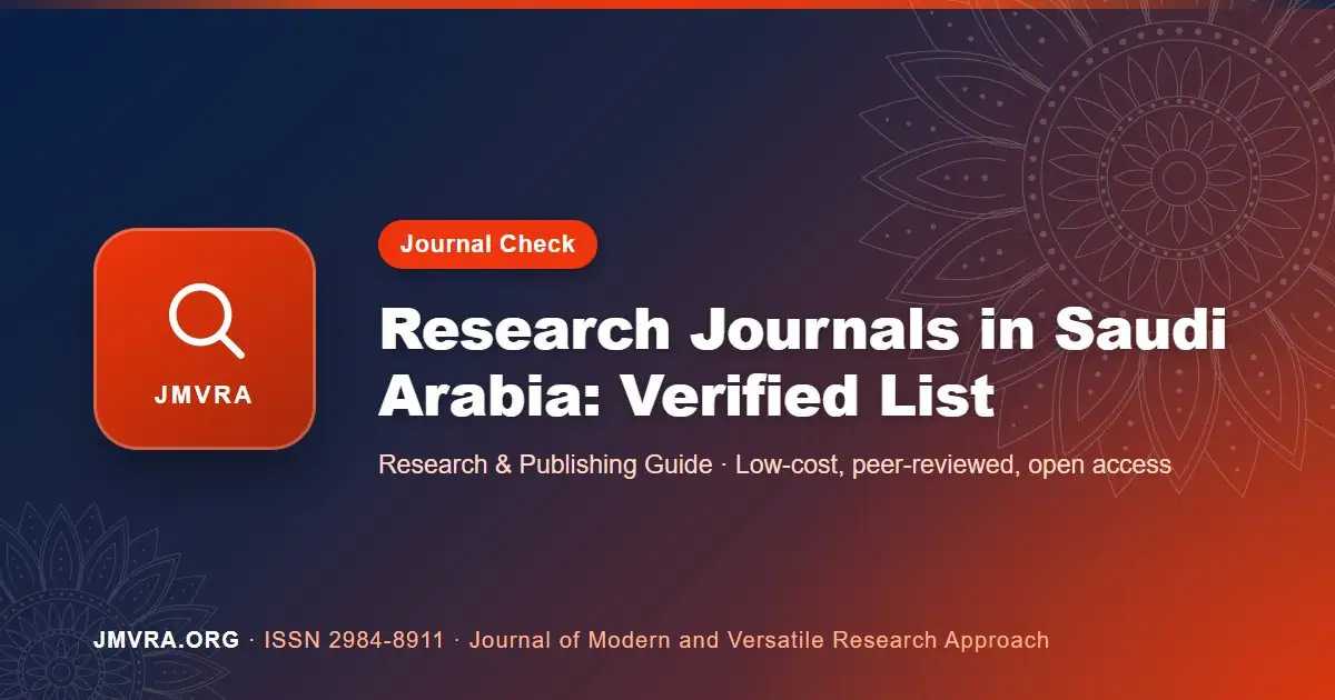 List of Research Journals in Saudi Arabia: A Verified Guide for Researchers — JMVRA guide banner