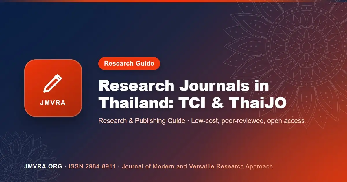 List of Research Journals in Thailand: TCI Tiers, Scopus and How to Choose — JMVRA guide banner