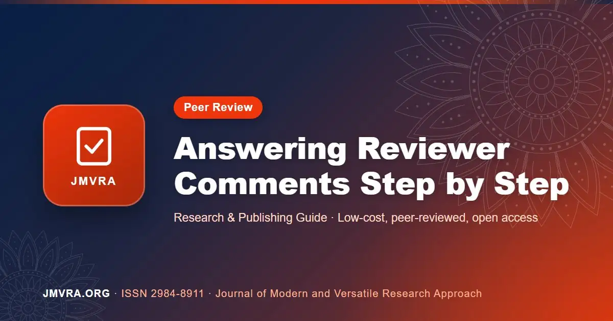 Responding to Reviewer Comments: A Step-by-Step Guide — JMVRA guide banner