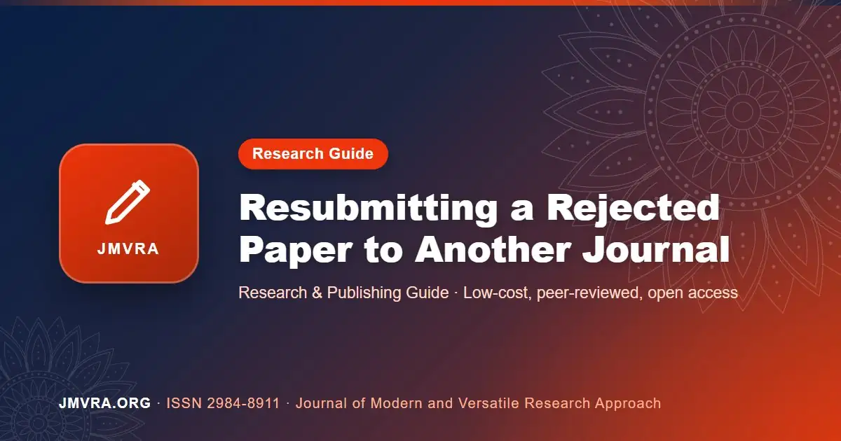 Resubmitting a Rejected Paper to Another Journal — JMVRA guide banner