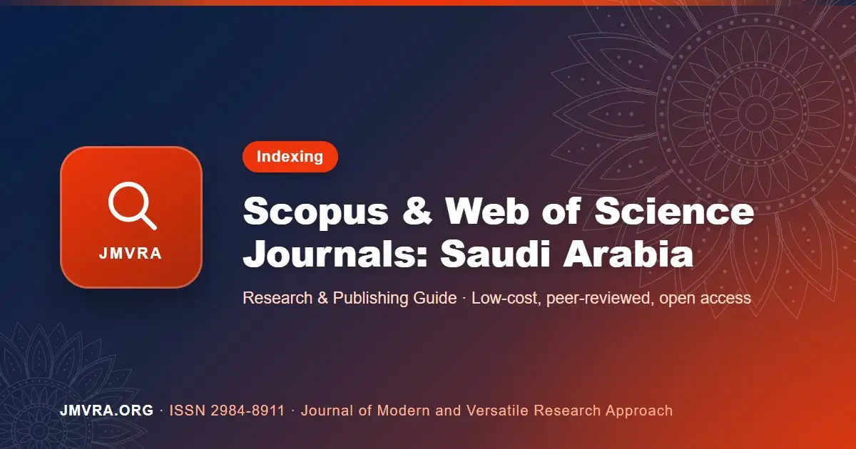 Scopus and Web of Science Indexed Journals in Saudi Arabia — JMVRA guide banner
